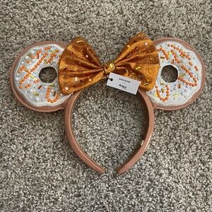 Disney- BaubleBar  Donut  Minnie Ears with Sparkling Orange Bow